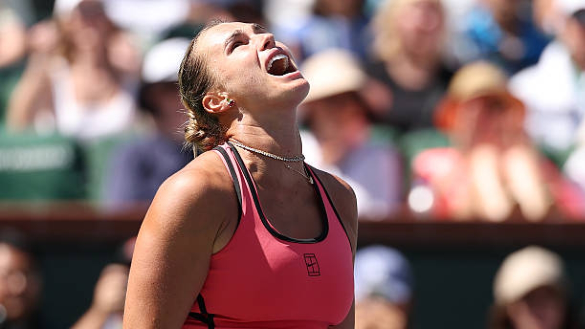 Aryna Sabalenka, reazione da campionessa. Foto: gettyimages.