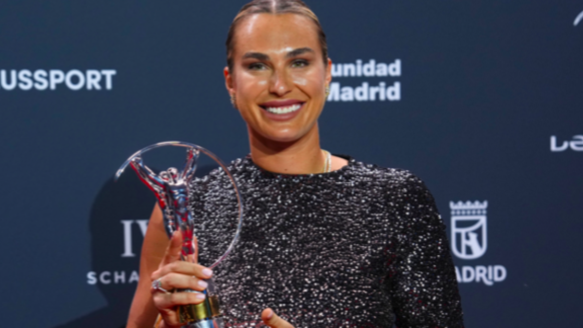 El inspirador discurso de Sabalenka tras ganar el Laureus. Fuente: Getty