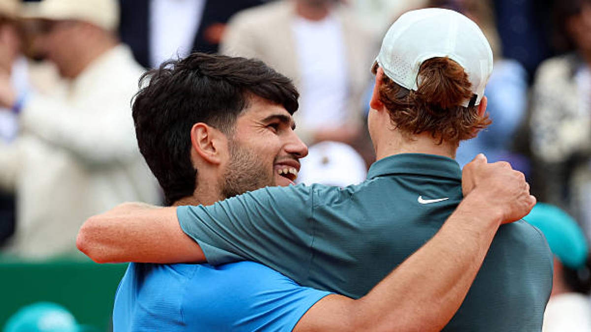 Carlos Alcaraz e Jannik Sinner, conversazione online a Montecarlo. Foto: gettyimages.