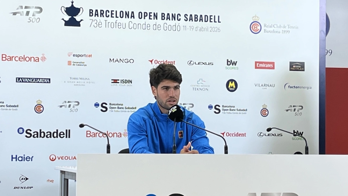 Alcaraz, en rueda de prensa tras su triunfo. Fuente: Puntodebreak