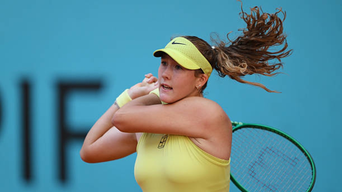 Mirra Andreeva, emociones en Madrid. Foto: gettyimages