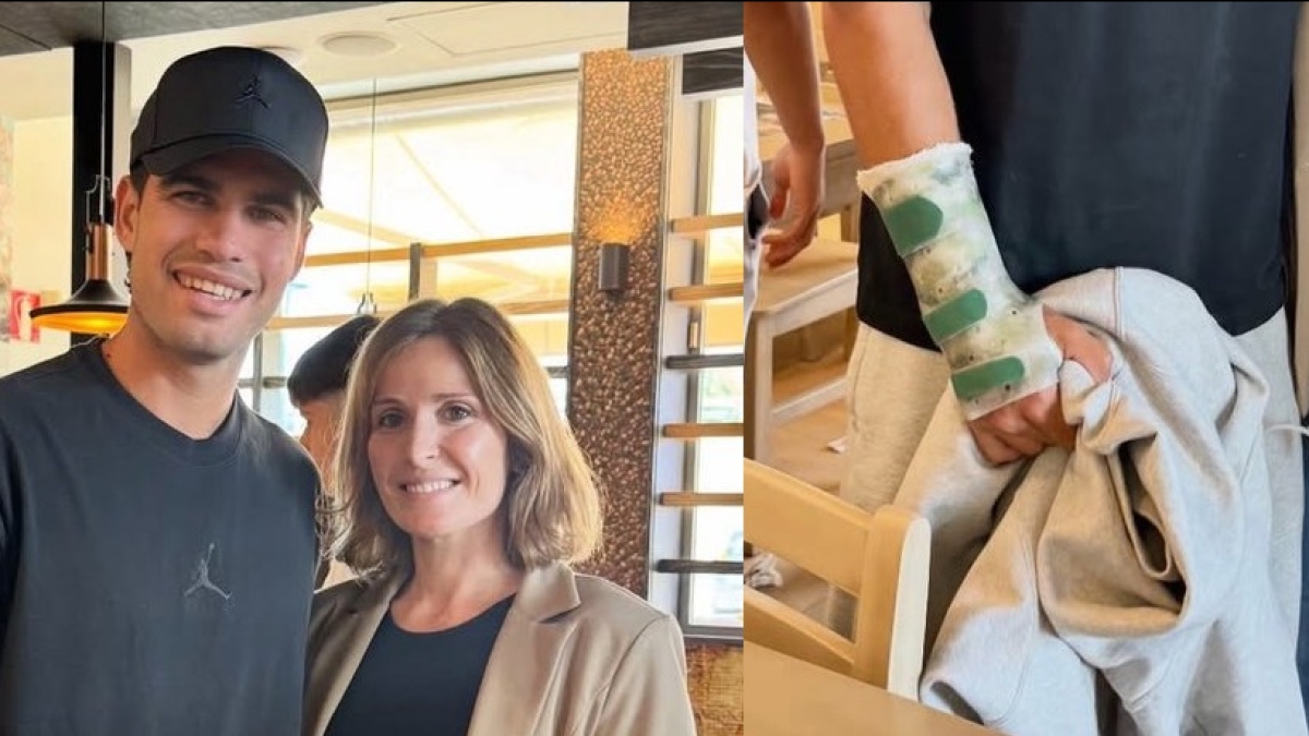 ALARMA ALCARAZ: Aparece con su muñeca totalmente inmovilizada