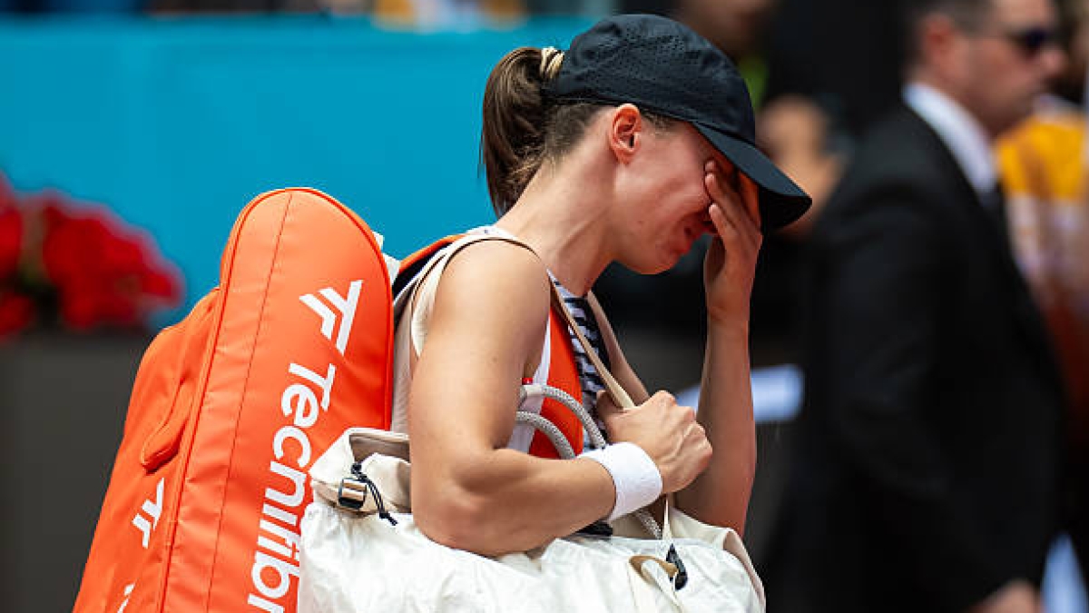 Swiatek left Madrid in tears. Source: Getty