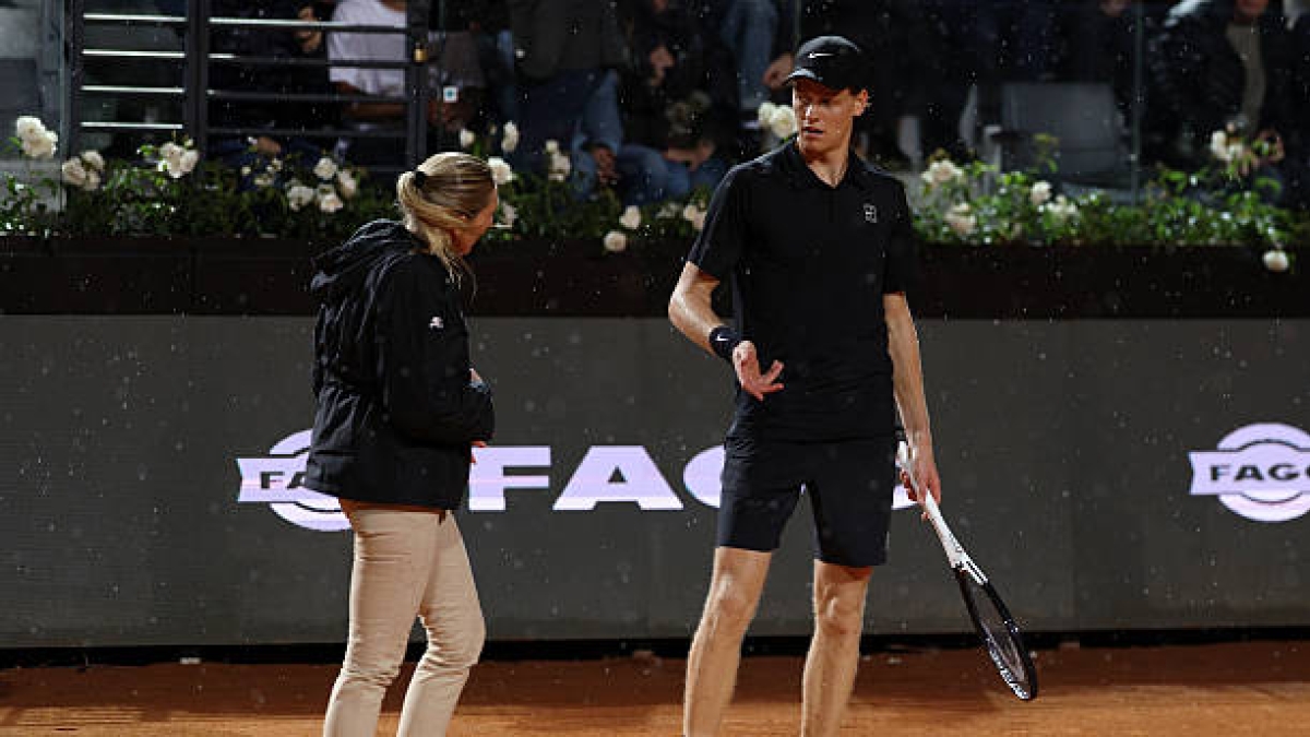 Así fue la conversación con la que Sinner convenció a la juez árbitra de parar el partido por la lluvia. Foto: Gettyimages