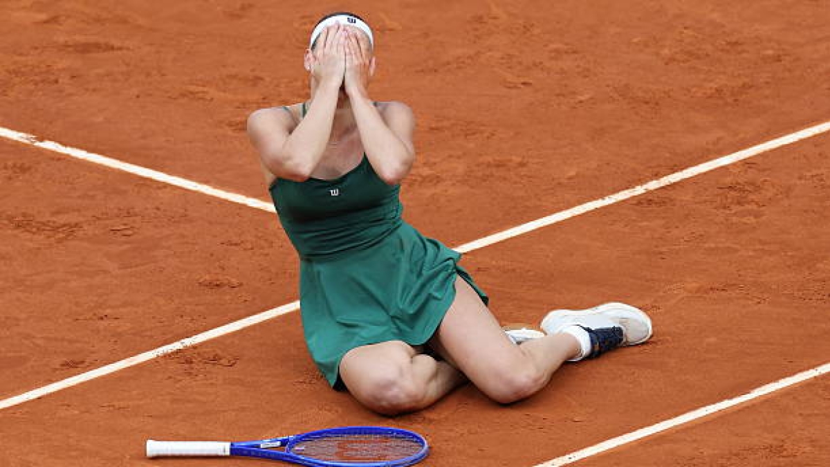 Marta Kostyuk, baja en Roma. Foto: gettyimages