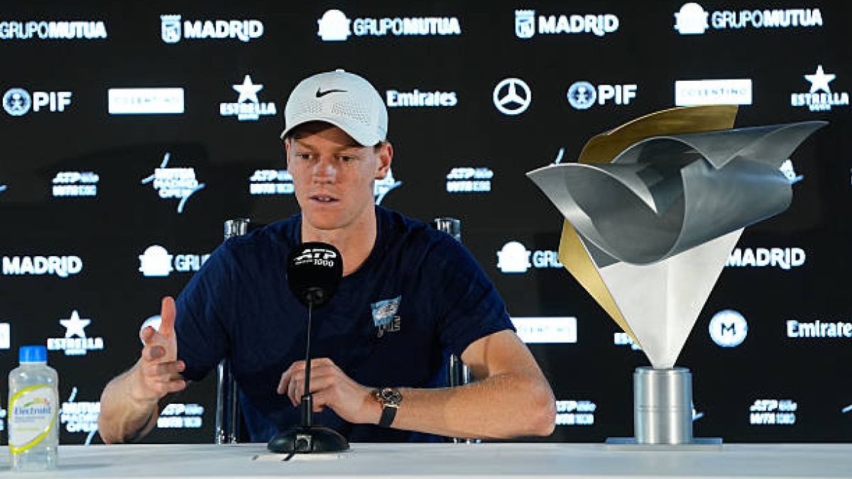 Sinner, con el título de campeón en Madrid. Fuente: Getty