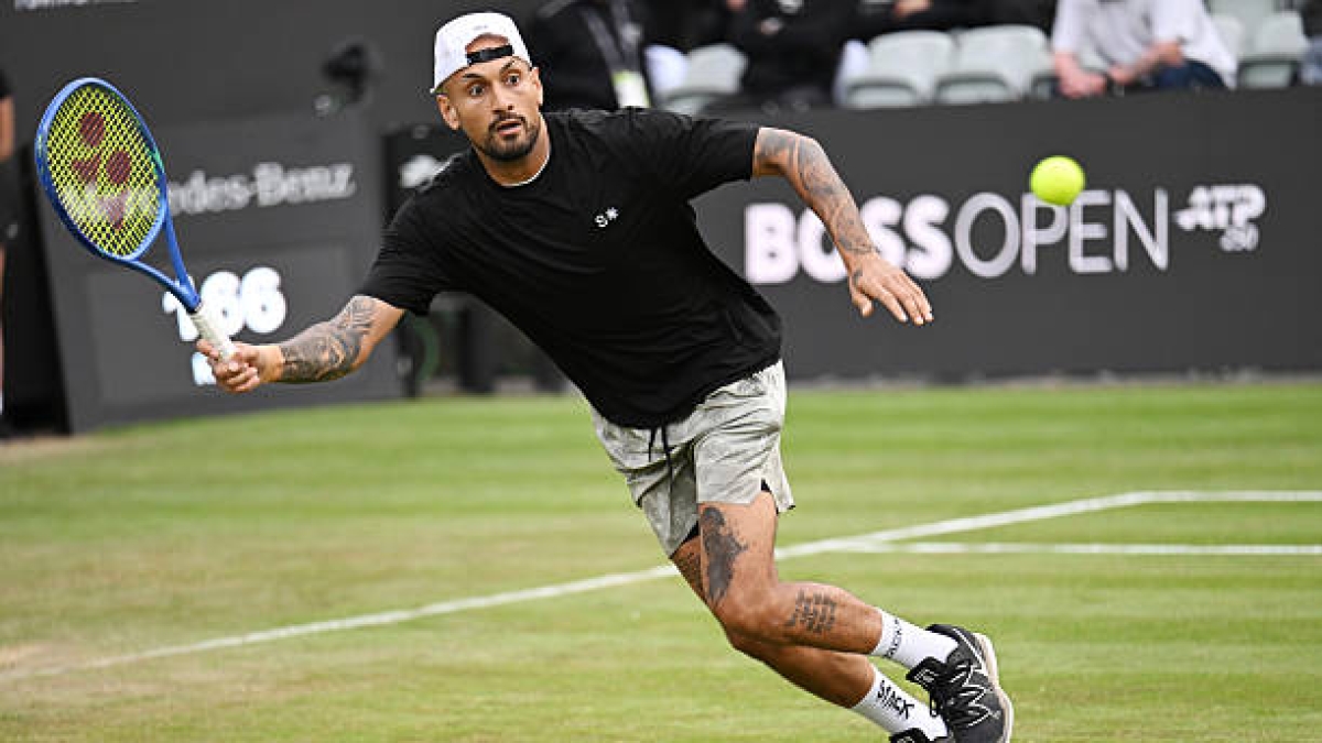 Kyrgios regresa a un nivel excelso para tumbar a Moutet en Stuttgart. Fuente: Getty Images.