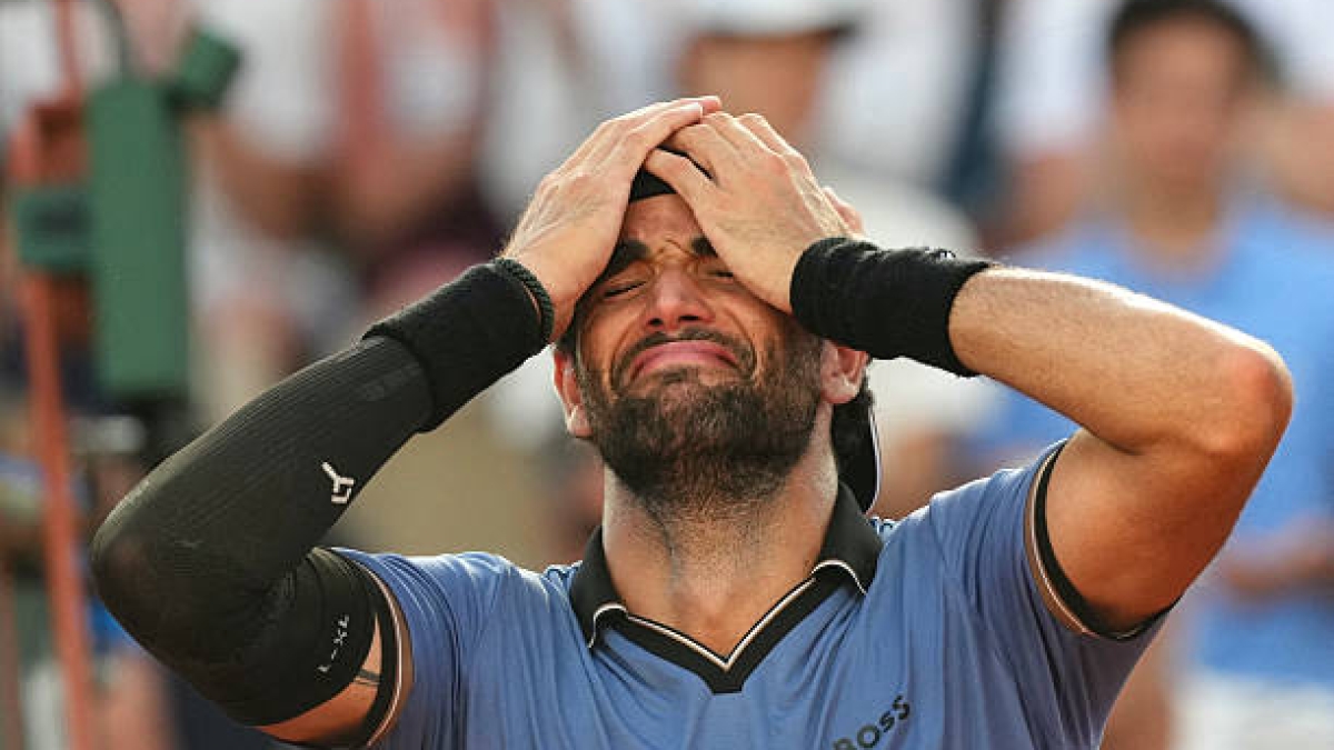 Matteo Berrettini, emotion at Roland Garros. Photo: gettyimages