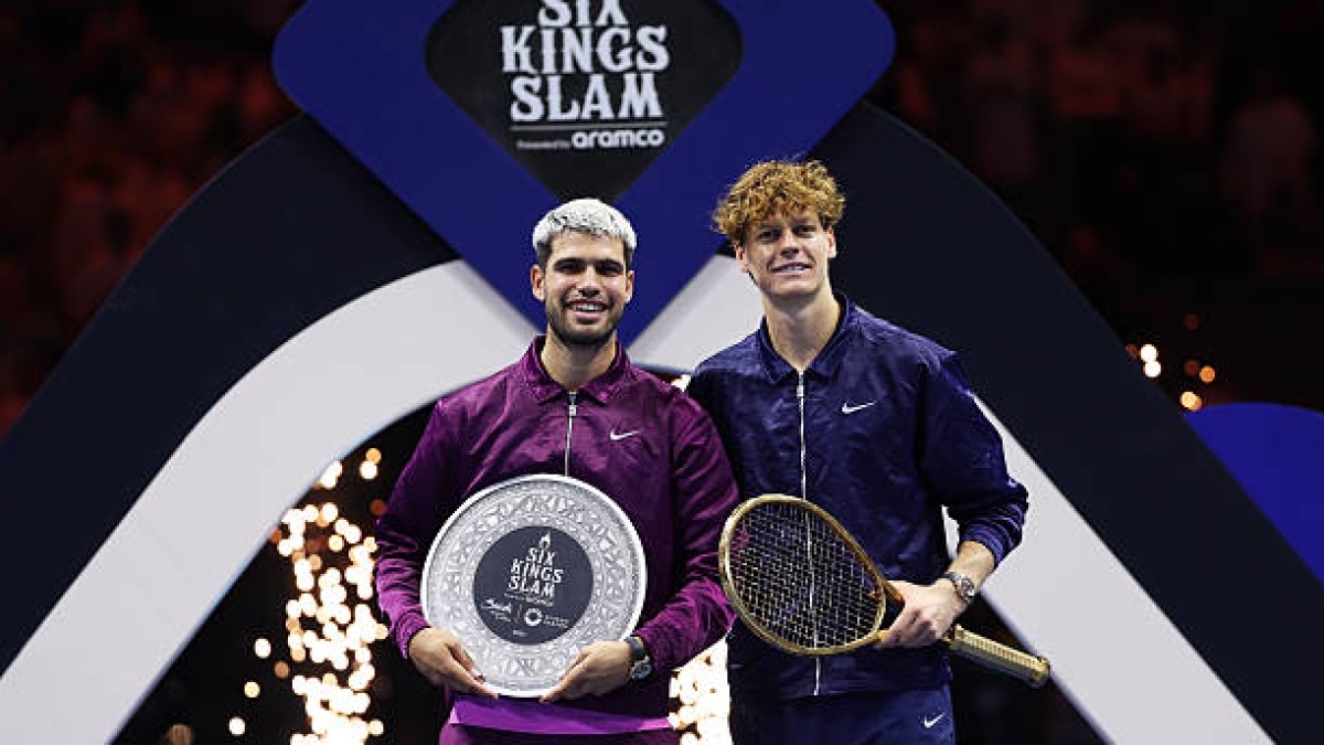 Le Six Kings Slam revient avec Sinner, Alcaraz et Djokovic comme principaux protagonistes. Source : Getty Images.