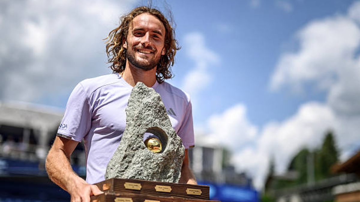 Tsitsipas y su objetivo tras ganar en Gstaad: "Quiero ganar al menos a tres top 10 este año". Fuente: Getty Images.