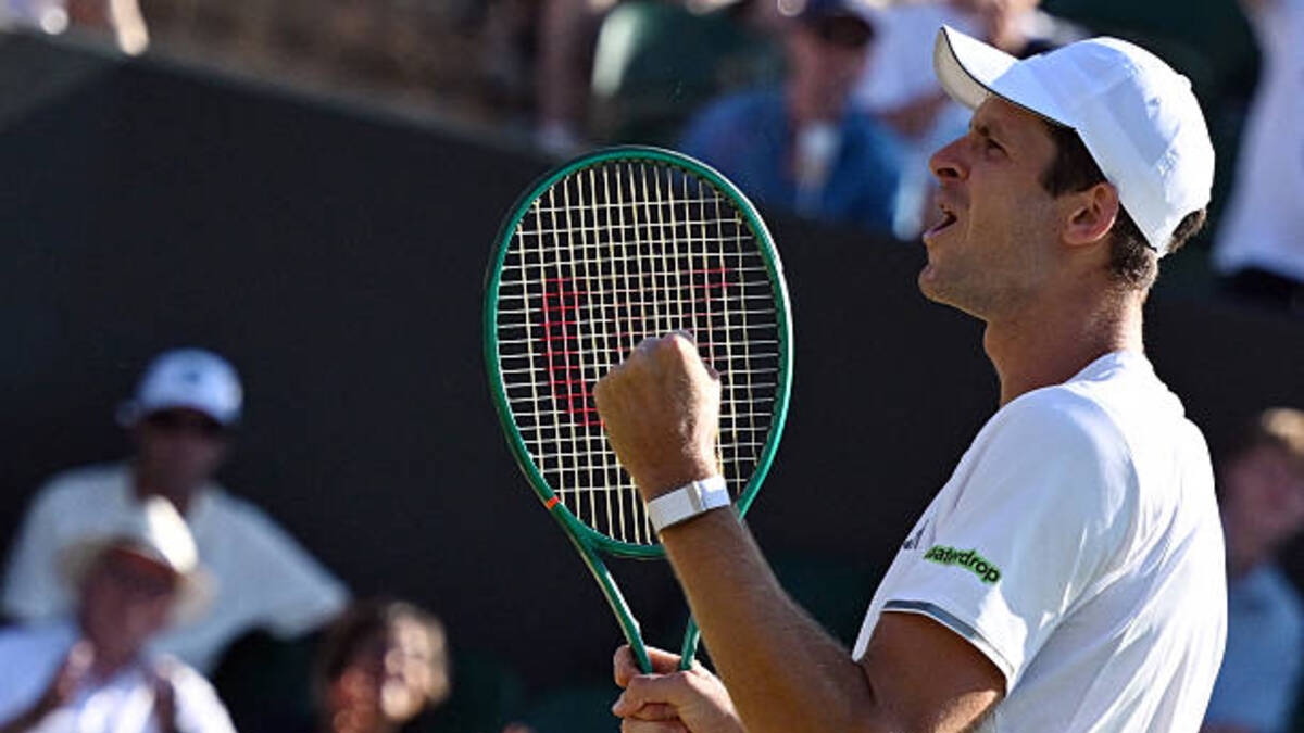 Hubert Hurkacz, emoción en Wimbledon 2026. Foto: gettyimages