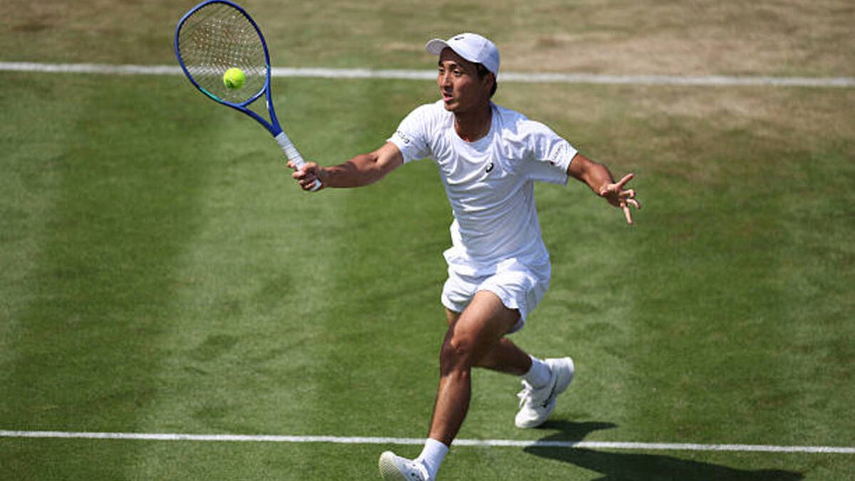 Shintaro Mochizukij habla tras ganar a Jódar en Wimbledon 2026. Foto: gettyimages