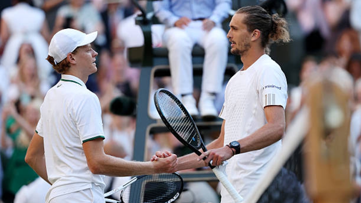 Sinner and Zverev, only players qualified for the ATP Finals after Wimbledon. Source: Getty