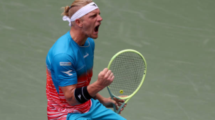 Alejandro Davidovich celebra un punto en el US Open 2022. Fuente: Getty.