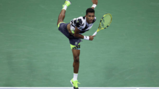 Felix Auger-Aliassime, durante su partido ante Murray. Fuente: Getty
