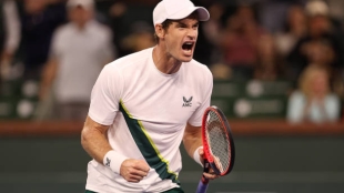 Andy Murray, actitud guerrera en Indian Wells 2023. Foto: gettyimages