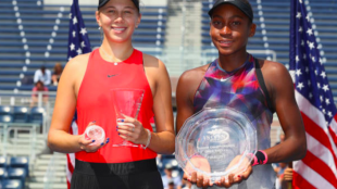 Amanda Anisimova y Cori Gauff en la final del US Open Junior 2017. Fuente: Getty