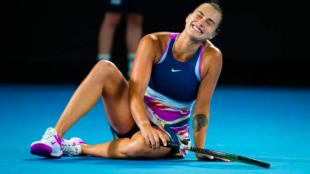 Aryna Sabalenka tras ganar el Open de Australia 2023. Foto: Getty