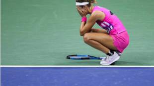 Victoria Azarenka celebra su victoria. Fuente: Getty