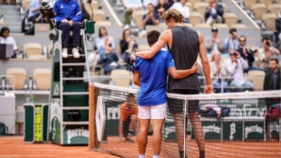 Báez revela qué le dijo Zverev en la red al término del encuentro. Foto: Getty
