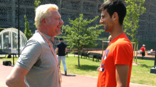 Boris Becker, junto a Novak Djokovic. Fuente: Getty