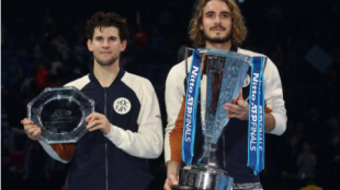 Thiem y Tsitsipas tras las Finales ATP 2019. Fuente: Getty