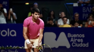 Carlos Alcaraz en su debut en el ATP Buenos Aires. Foto: Argentina Open