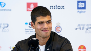 Carlos Alcaraz en rueda de prensa tras superar a Daniel Evans. Foto: Getty