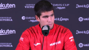 Carlos Alcaraz en rueda de prensa desde Valencia. Fuente: Copa Davis