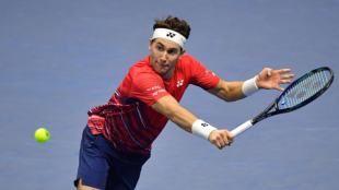Casper Ruud acaba con Andrey Rublev en las ATP Finals 2022. Foto: Getty