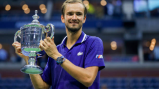 Daniil Medvedev, con el título de campeón en Nueva York. Fuente: Getty
