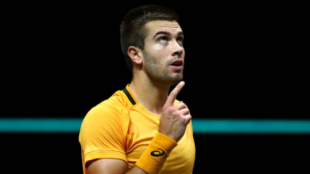 Borna Coric, en su último torneo ATP, Rotterdam 2021. Fuente: Getty