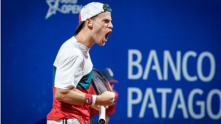 Schwartzman celebra durante el Argentina Open. Fuente: Getty