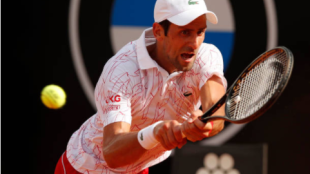 Djokovic durante el partido de hoy. Fuente: Getty