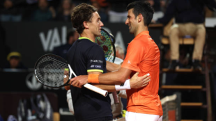 Casper Ruud y Novak Djokovic. Fuente: Getty