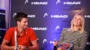 Djokovic y Sharapova, en un evento de Head. Fuente: Getty