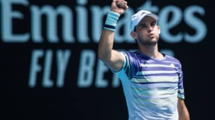 Dominic Thiem, tras vencer a Monfils en octavos de Australia. Foto: Getty