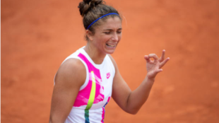 Errani durante el partido de hoy. Fuente: Getty