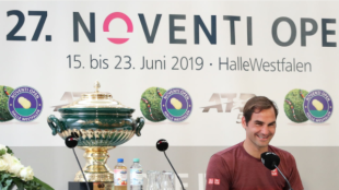 Roger Federer en Halle 2021. Foto: gettyimages