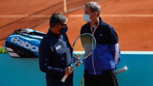 Frederic Fontang, junto a Toni Nadal. Fuente: Getty