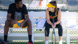 Gael Monfils y Elina Svitolina en Indian Wells 2022. Foto: getty