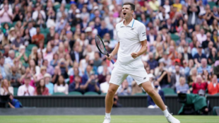 Hurkacz: "Haber jugado hoy me puede ayudar mañana contra Federer". Foto: Getty