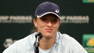 Iga Swiatek en el Media Day de Indian Wells 2023. Foto: Getty