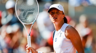 Iga Swiatek en su partido de tercera ronda de Roland Garros. Foto: Getty