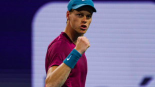 Jannik Sinner en el Miami Open 2023. Foto: Getty