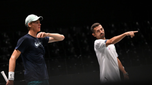 Jannik Sinner y Simone Vagnozzi. Foto: Getty