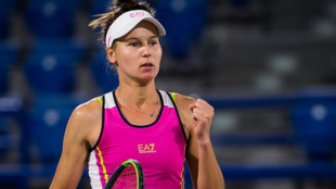 Veronika Kudermetova celebra en Abu Dhabi. Fuente: Getty