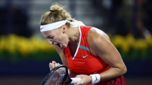 Muy contenta tras la victoria la checa. Foto: Getty