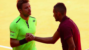 Stan Wawrinka y Nick Kyrgios en un partido del Masters 1000 de Madrid 2016. Foto: Getty