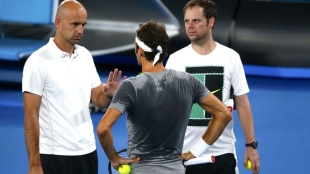 Ivan Ljubicic junto a Federer y Luthi. Foto: Getty